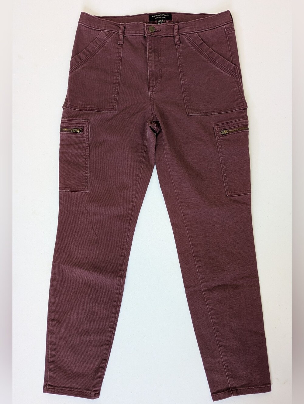 Banana Republic Women's Skinny Twill Pants - Dark Cherry